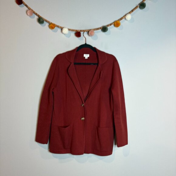 J. Crew Jackets & Blazers - J. Crew burgundy sweater blazer